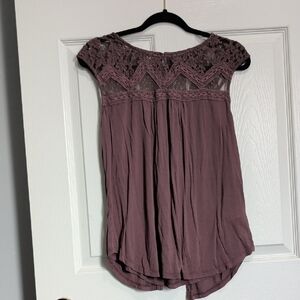 Maurices Plum Lace Accent Blouse